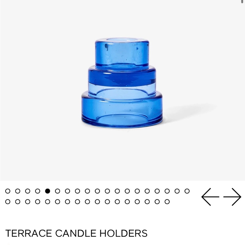 Areaware Blue Glass Candle Holder